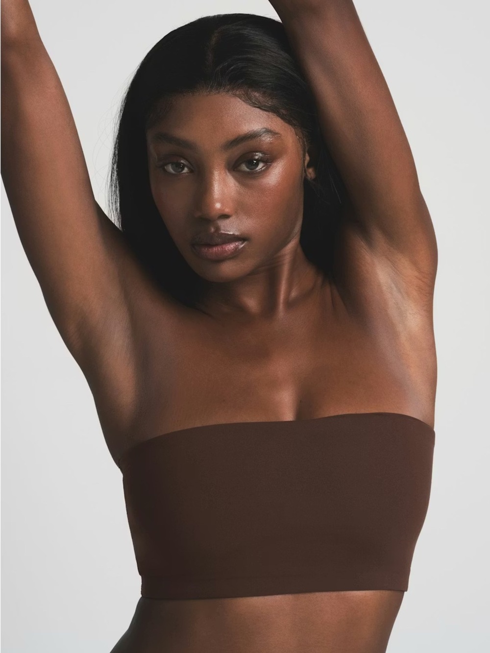 Skims Cocoa Bandeau Small Seamless Strapless nwt Top - Deep Chocolate Brown